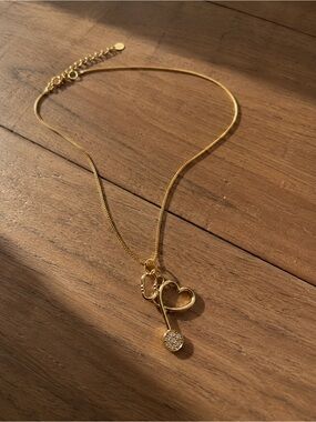 Gold Stethoscope Heart Necklace, Cubic Zirconia Nurse Necklace, Medical Jewelry